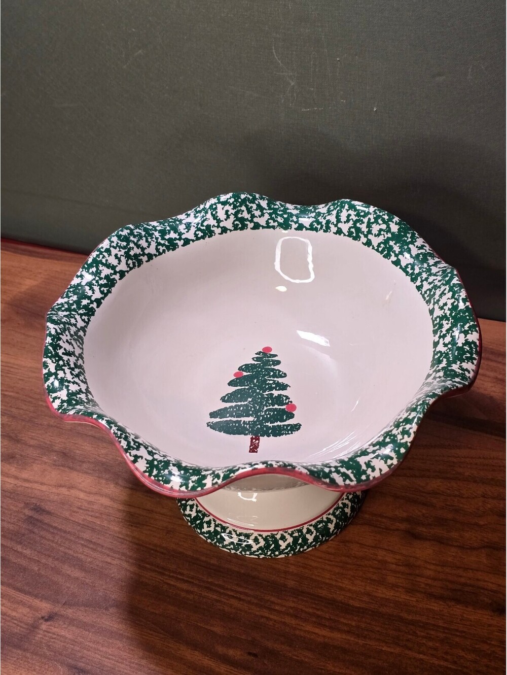 Furio Christmas Tree Pedestal Cake Stand Made in Italy 1997